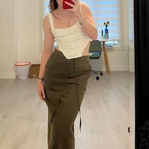 Khaki Green Cargo Skirt
